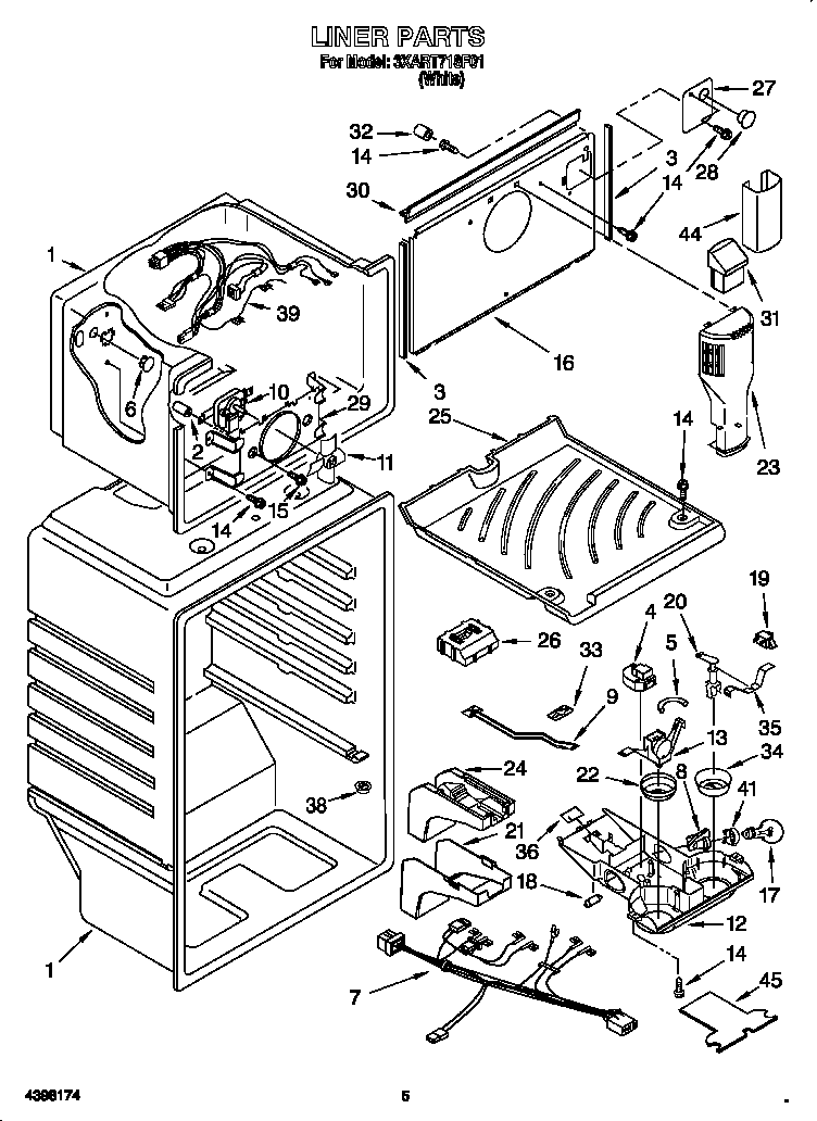 Whirlpool 3XART718F01 liner diagram