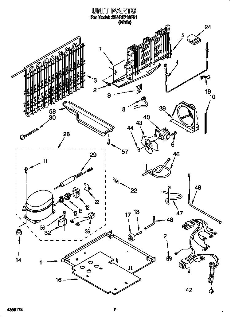 Whirlpool 3XART718F01 unit diagram