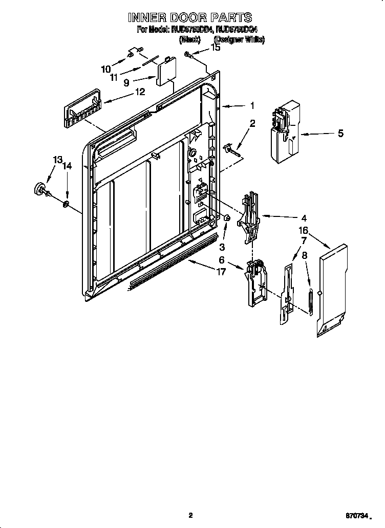 Roper RUD5750DQ4 inner door diagram