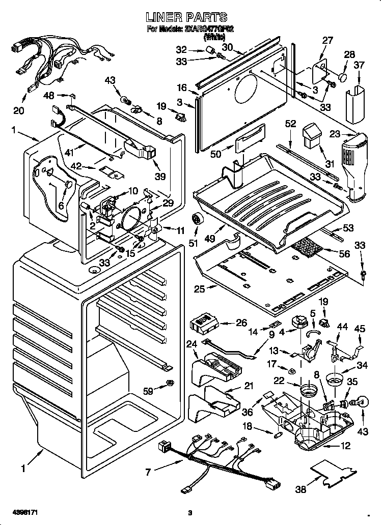 Whirlpool 3XARG477GF02 liner diagram