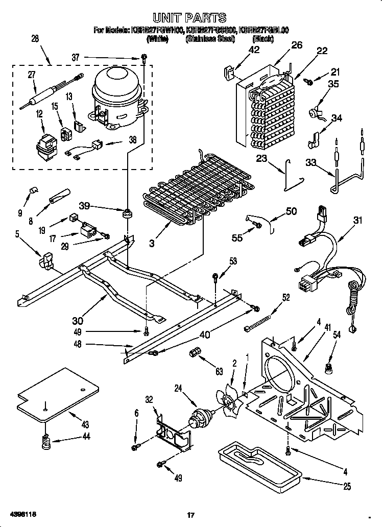 KitchenAid KSRB27FGSS00 unit diagram