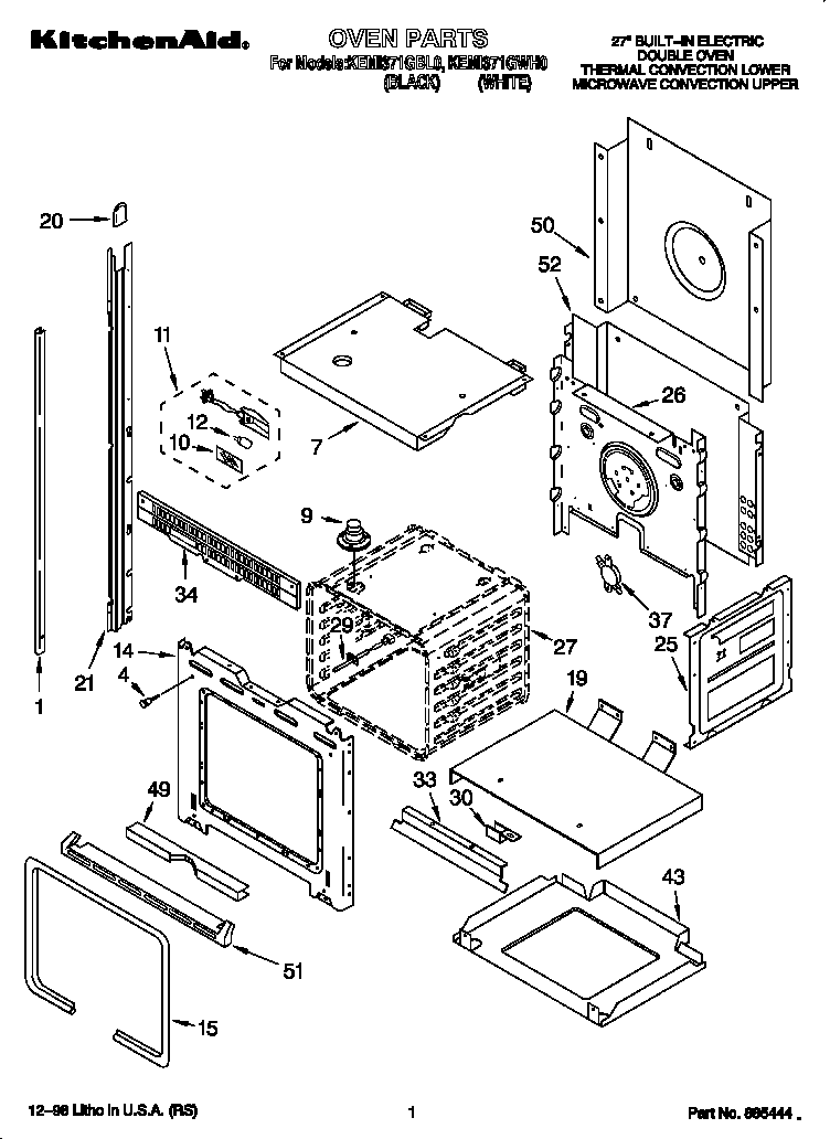KitchenAid KEMI371GBL0 oven diagram