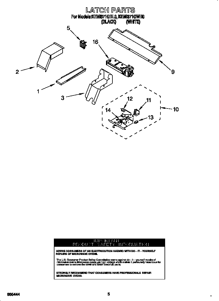 KitchenAid KEMI371GBL0 latch diagram