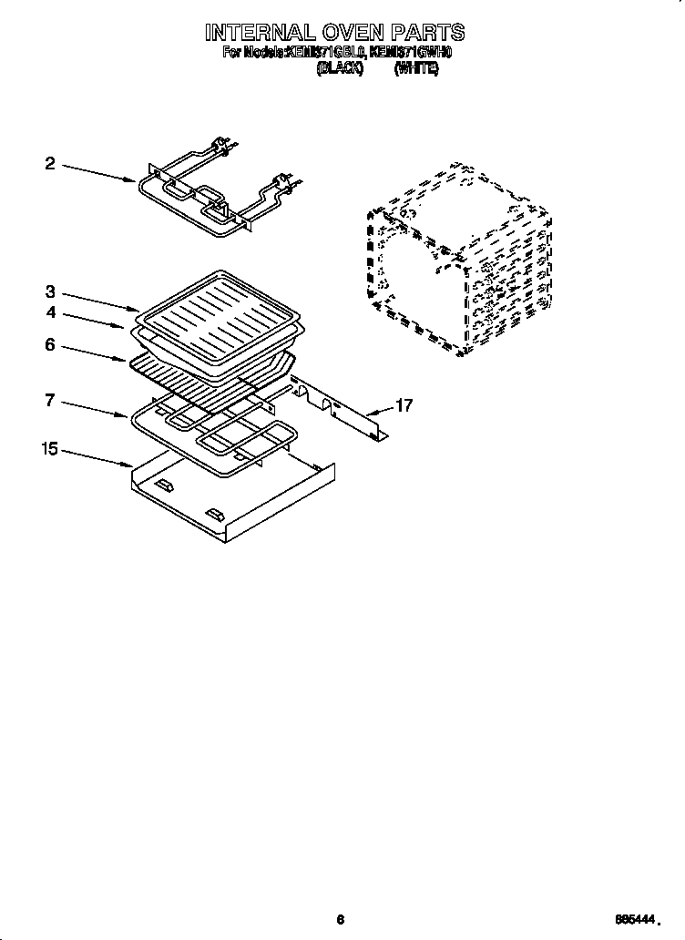 KitchenAid KEMI371GBL0 internal oven diagram