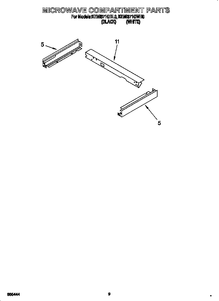 KitchenAid KEMI371GBL0 microwave compartment diagram