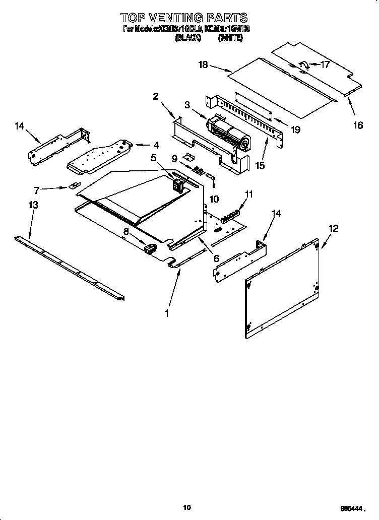 KitchenAid KEMI371GBL0 top venting diagram