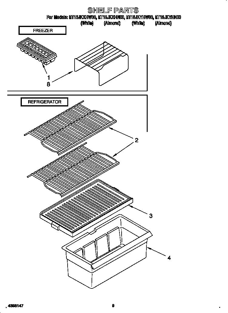 Whirlpool ET16JKYHN00 shelf diagram
