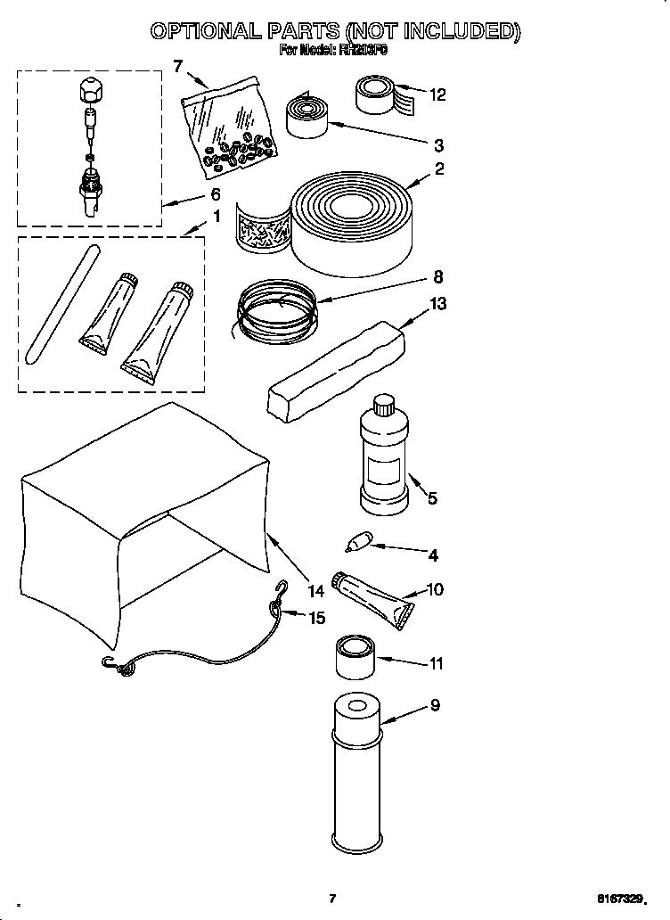 Whirlpool RH203F0 optional parts diagram