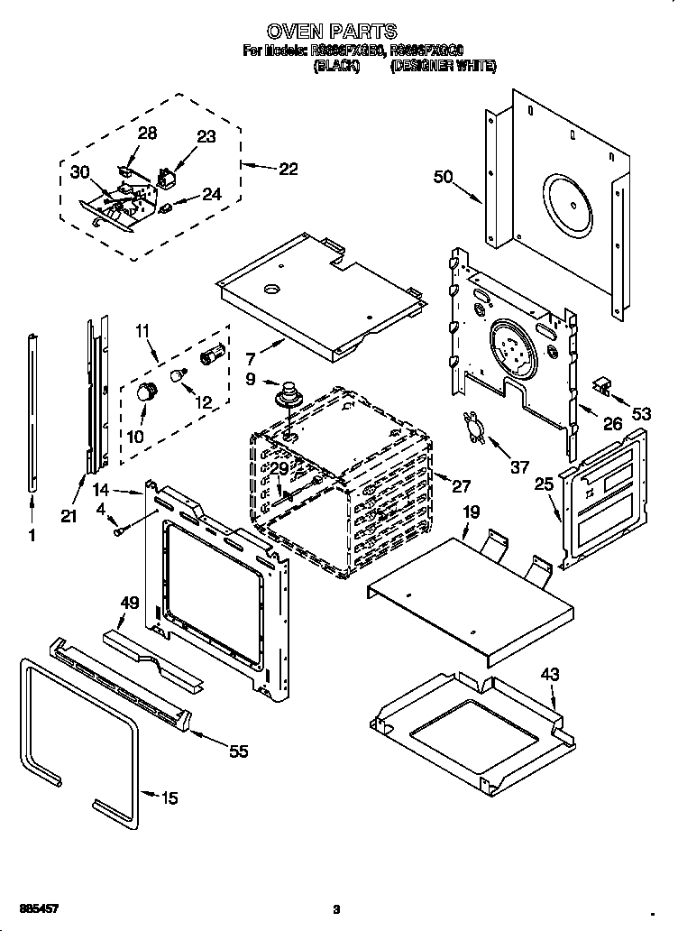 Whirlpool RS696PXGB0 oven diagram
