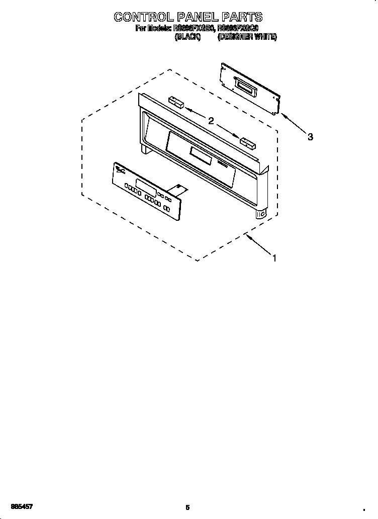 Whirlpool RS696PXGB0 control panel diagram