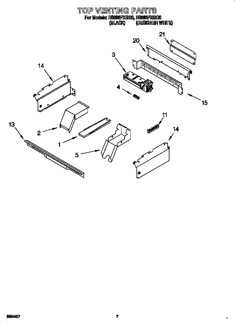 Whirlpool RS696PXGB0 top venting diagram