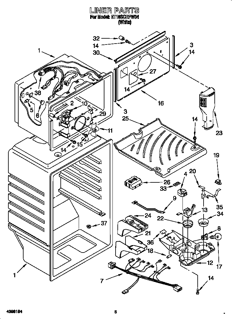Whirlpool ET18SCRFW04 liner diagram