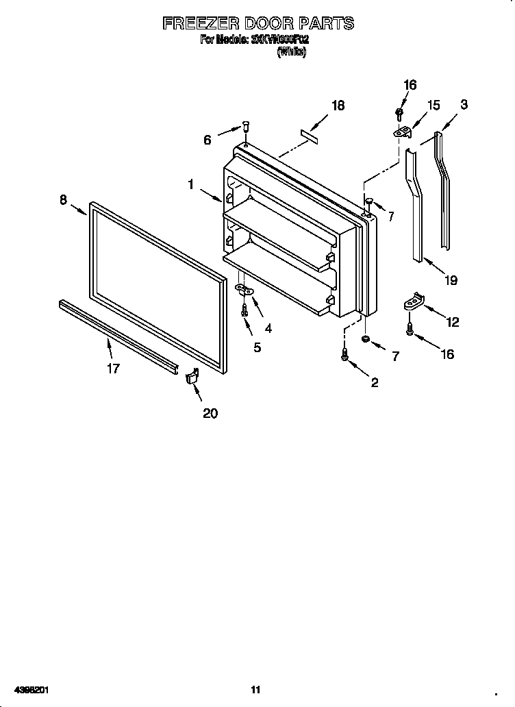 Bauknecht 3XKVN600F02 freezer door diagram