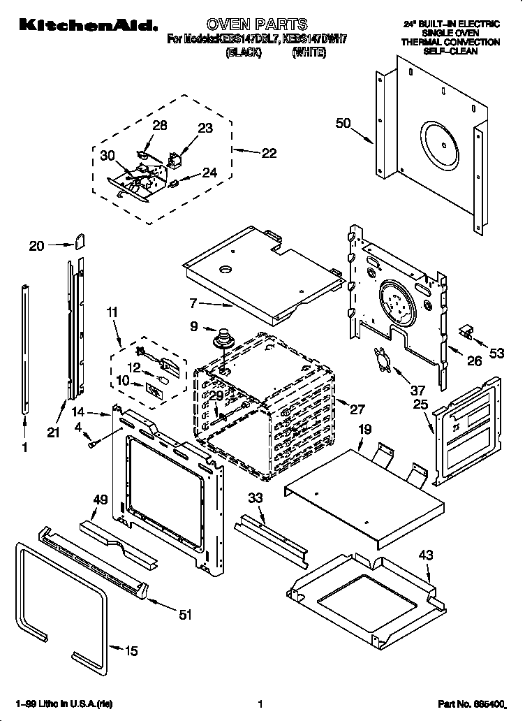 KitchenAid KEBS147DBL7 oven diagram
