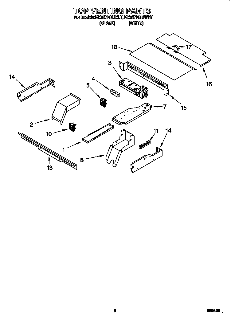 KitchenAid KEBS147DBL7 top venting diagram