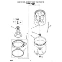 Whirlpool LSR4100HQ0 agitator, basket and tub diagram