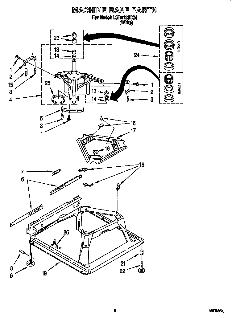 Whirlpool LSR4100HQ0 machine base diagram