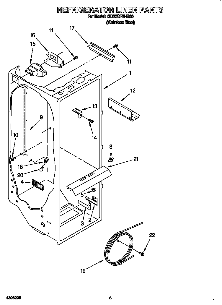 Whirlpool GD22SFXHS00 refrigerator liner diagram