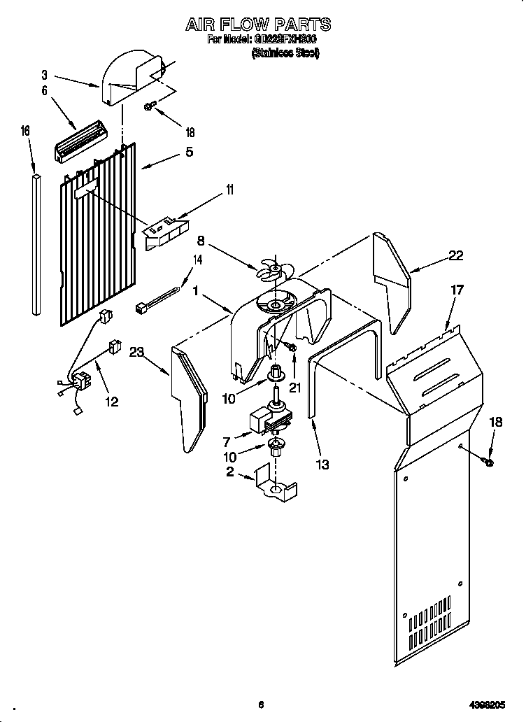 Whirlpool GD22SFXHS00 air flow diagram