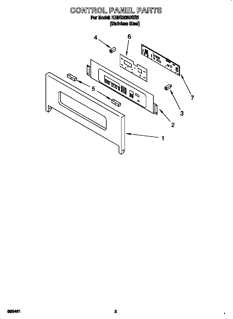 KitchenAid KEBS208DSS6 control panel diagram