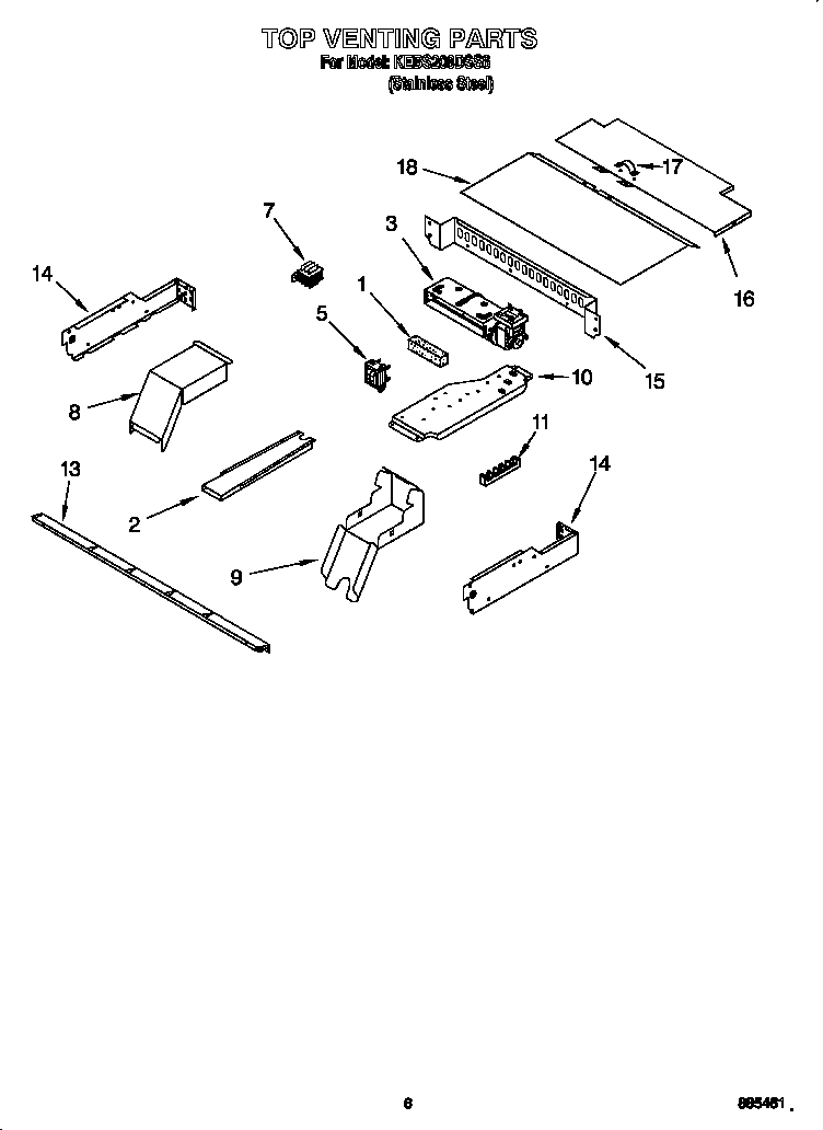 KitchenAid KEBS208DSS6 top venting diagram