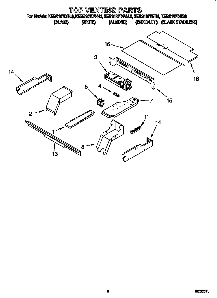 KitchenAid KEBS107DWH6 top venting diagram