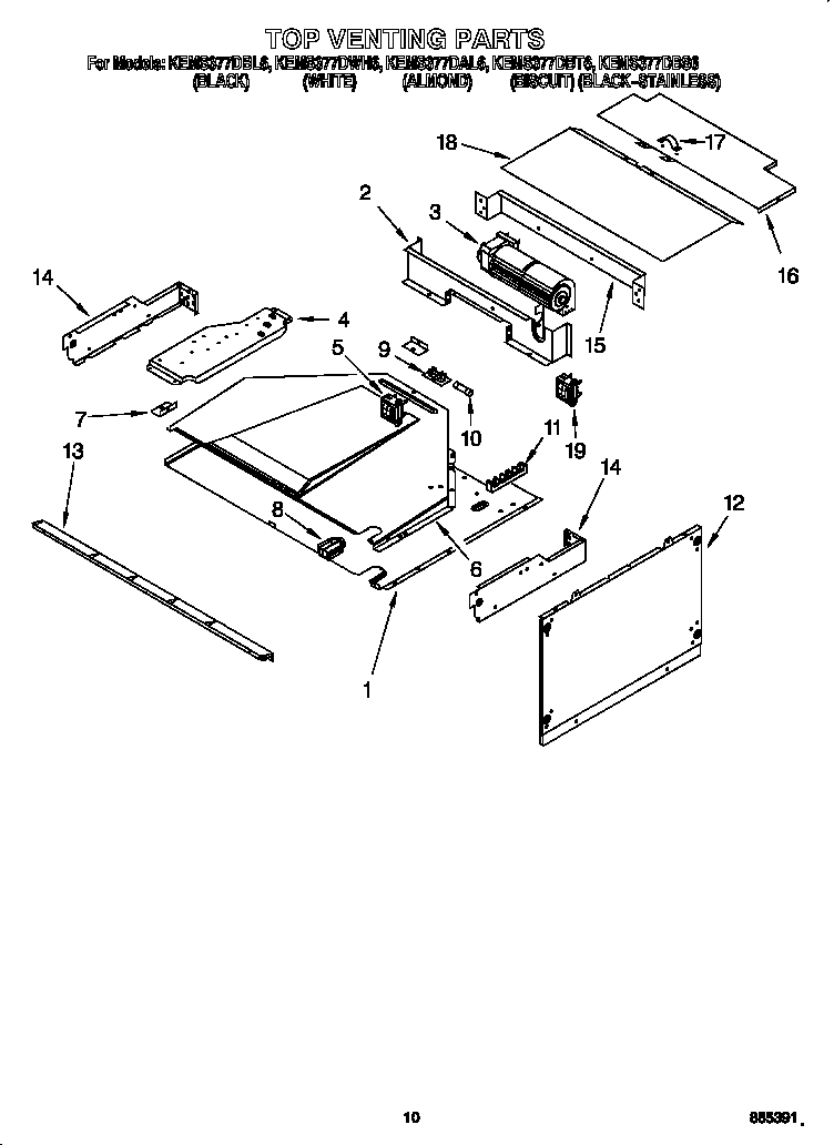 KitchenAid KEMS377DBT6 top venting diagram