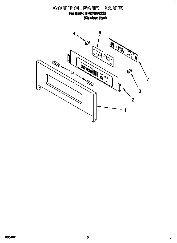 KitchenAid KEBS278DSS6 control panel diagram