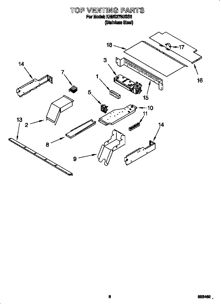 KitchenAid KEBS278DSS6 top venting diagram