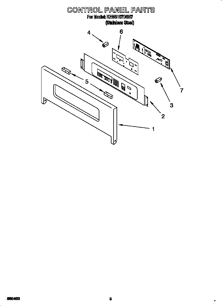 KitchenAid KEBS107DSS7 control panel diagram