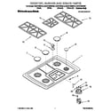 KitchenAid KGCS105GSS0 cooktop, burner, grate diagram