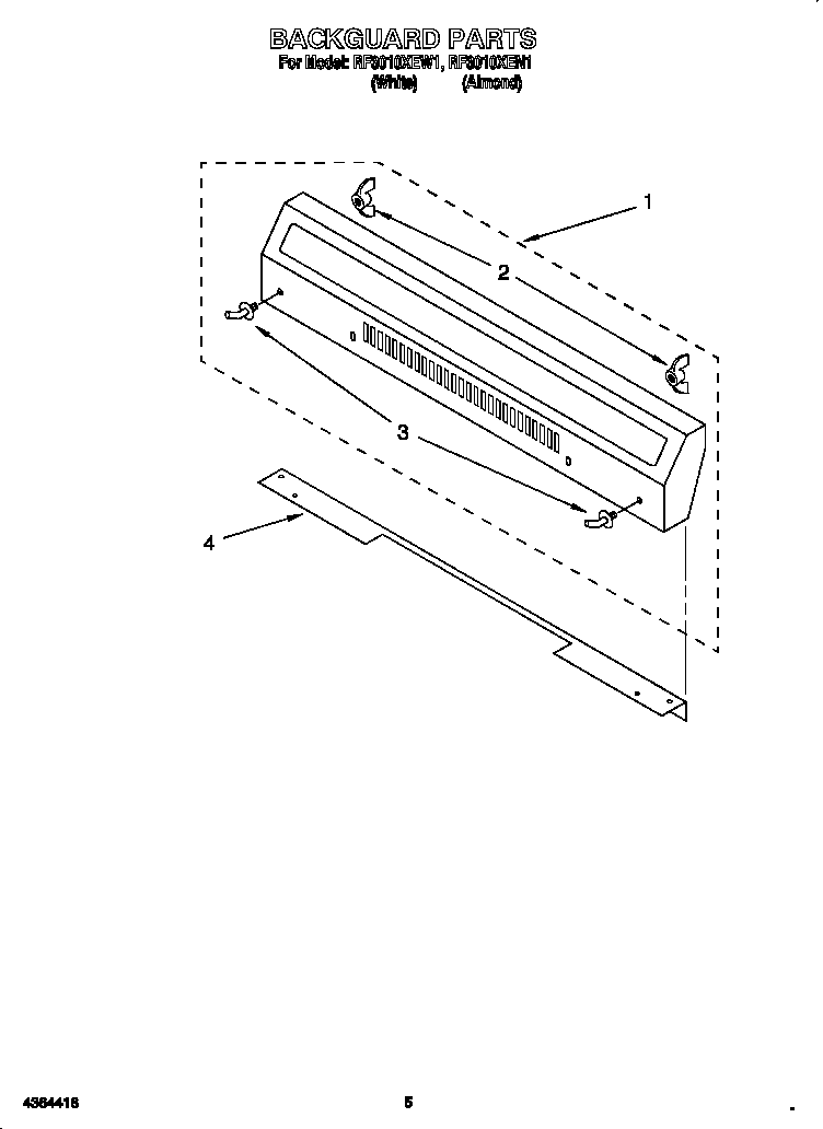 Whirlpool RF3010XEN1 backguard diagram