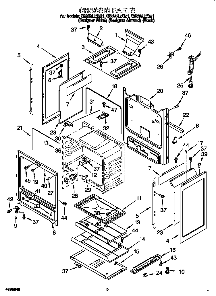 Whirlpool GS395LEGB1 chassis diagram