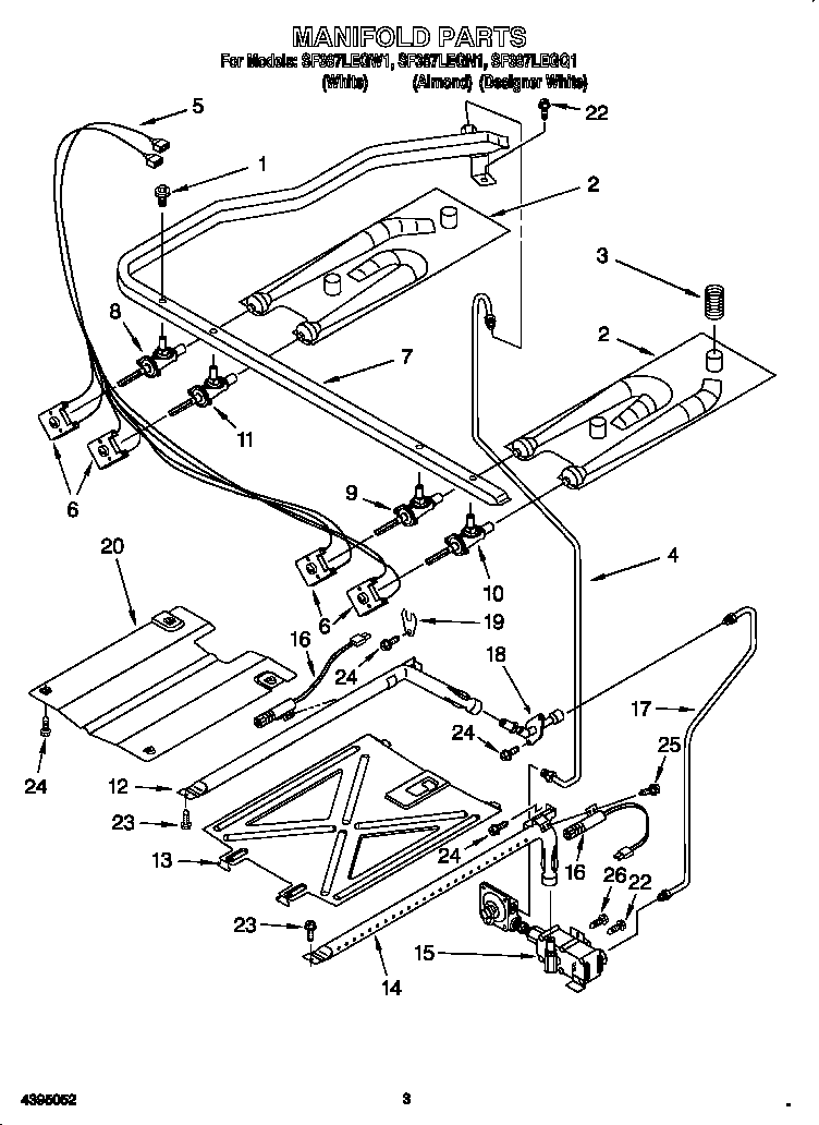Whirlpool SF387LEGW1 manifold diagram