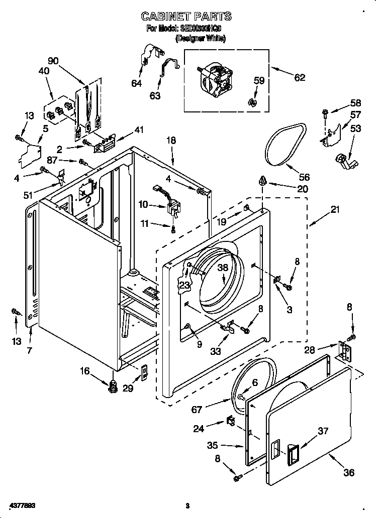 Kirkland SEDX600HQ0 cabinet diagram