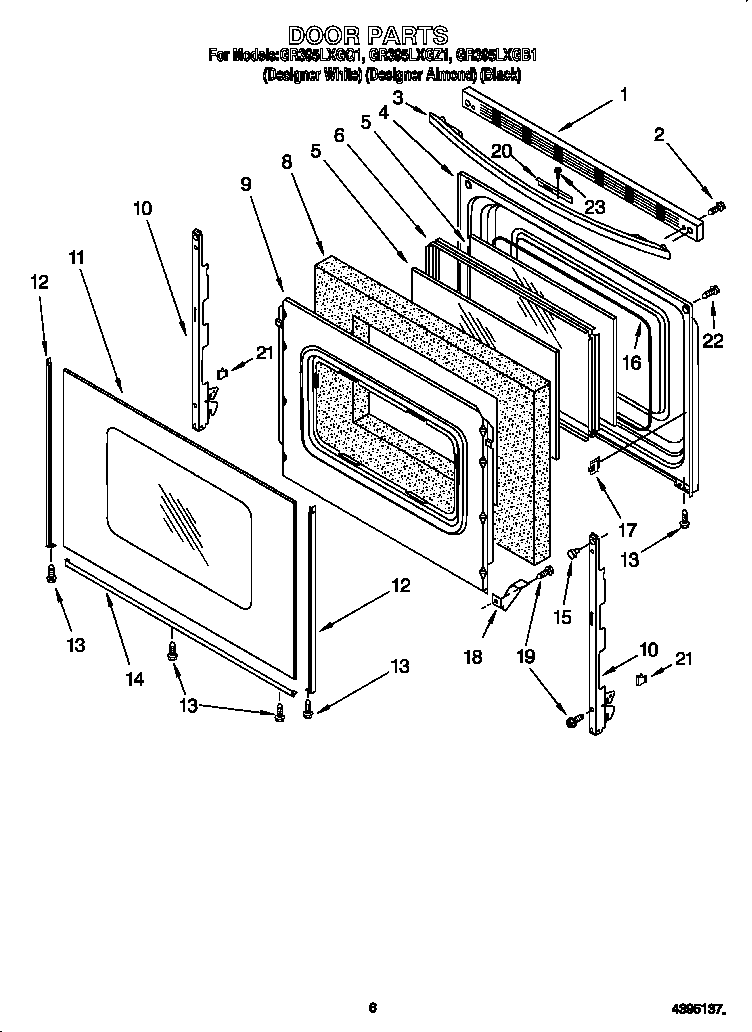 Whirlpool GR395LXGQ1 door diagram