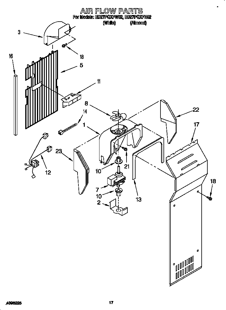 Whirlpool ED27PQXFN02 air flow diagram