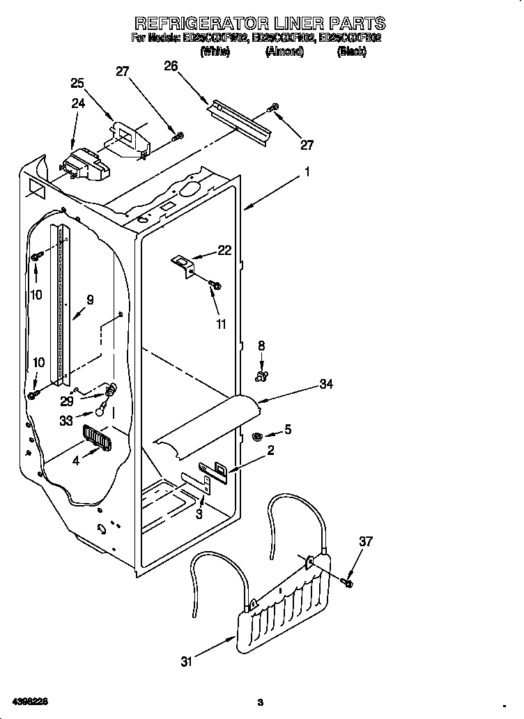 Whirlpool ED25CQXFB02 refrigerator liner diagram
