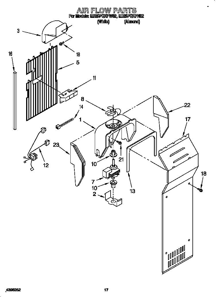 Whirlpool ED25PQXFN02 air flow diagram