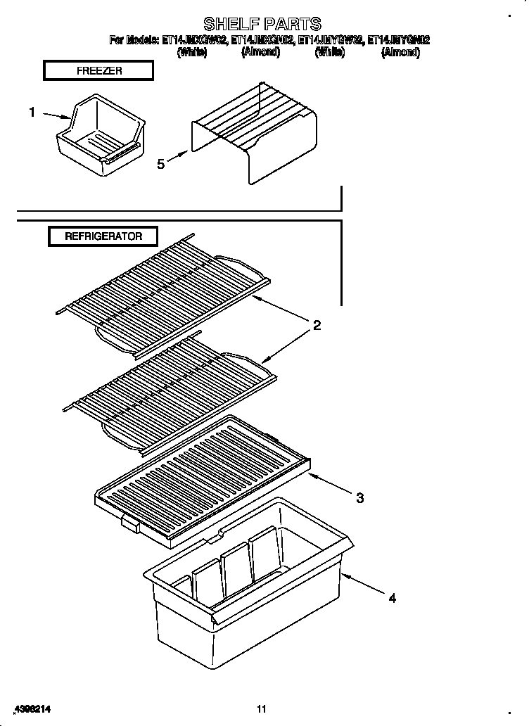 Whirlpool ET14JMYGN02 shelf diagram