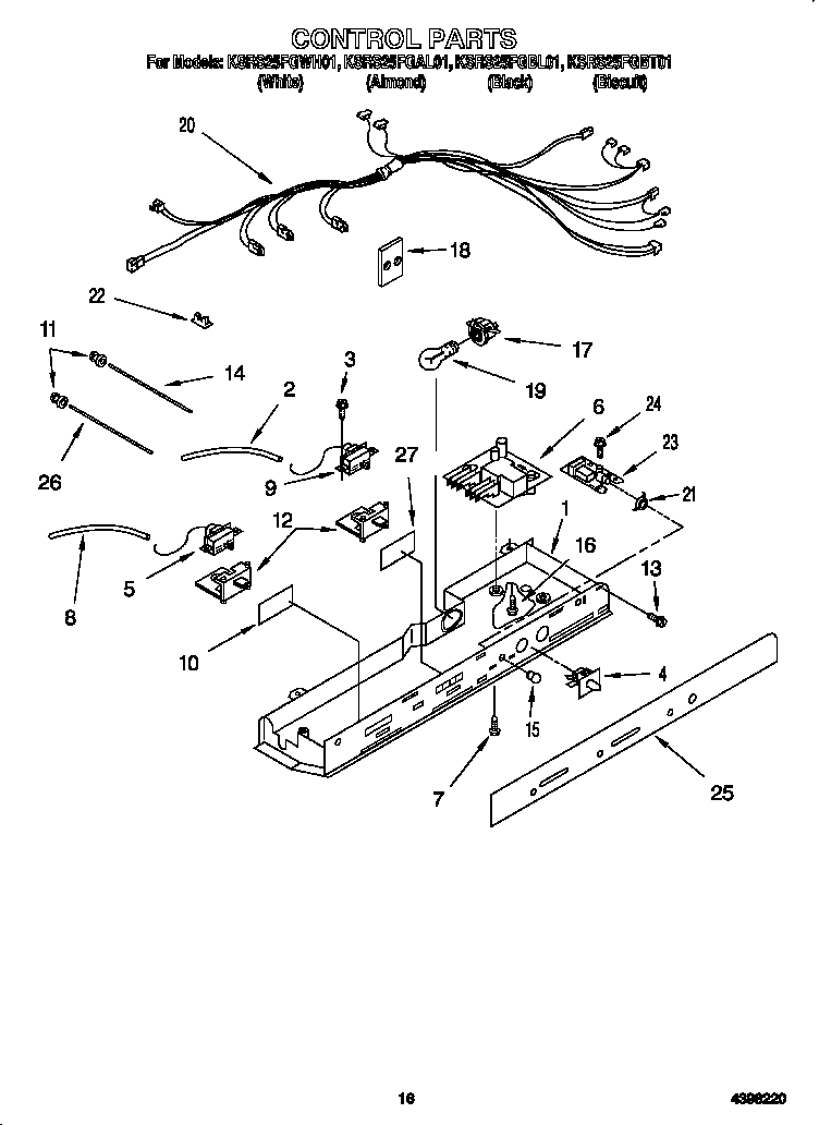 KitchenAid KSRS25FGBT01 control diagram