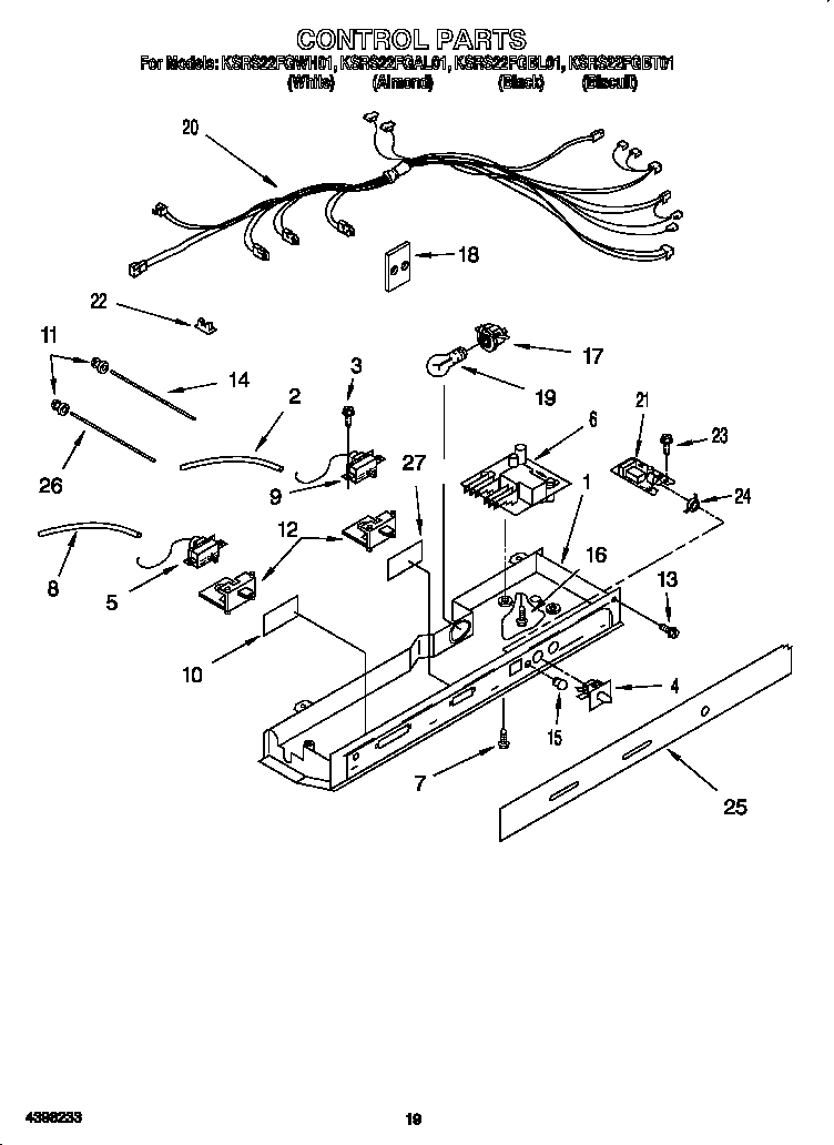 KitchenAid KSRS22FGWH01 control diagram