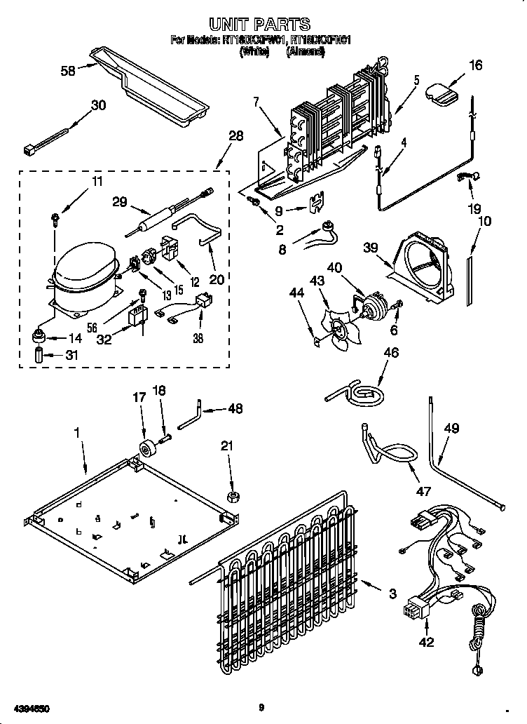 Roper RT18DKXFN01 unit diagram
