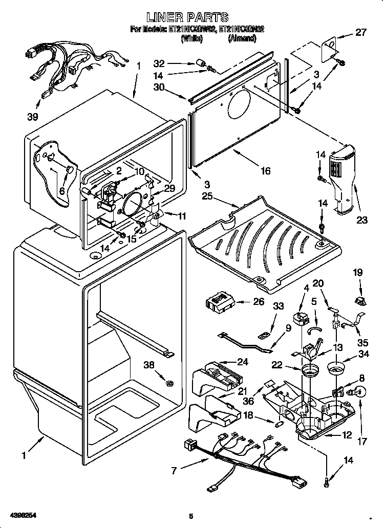 Whirlpool ET21NKXGW02 liner diagram