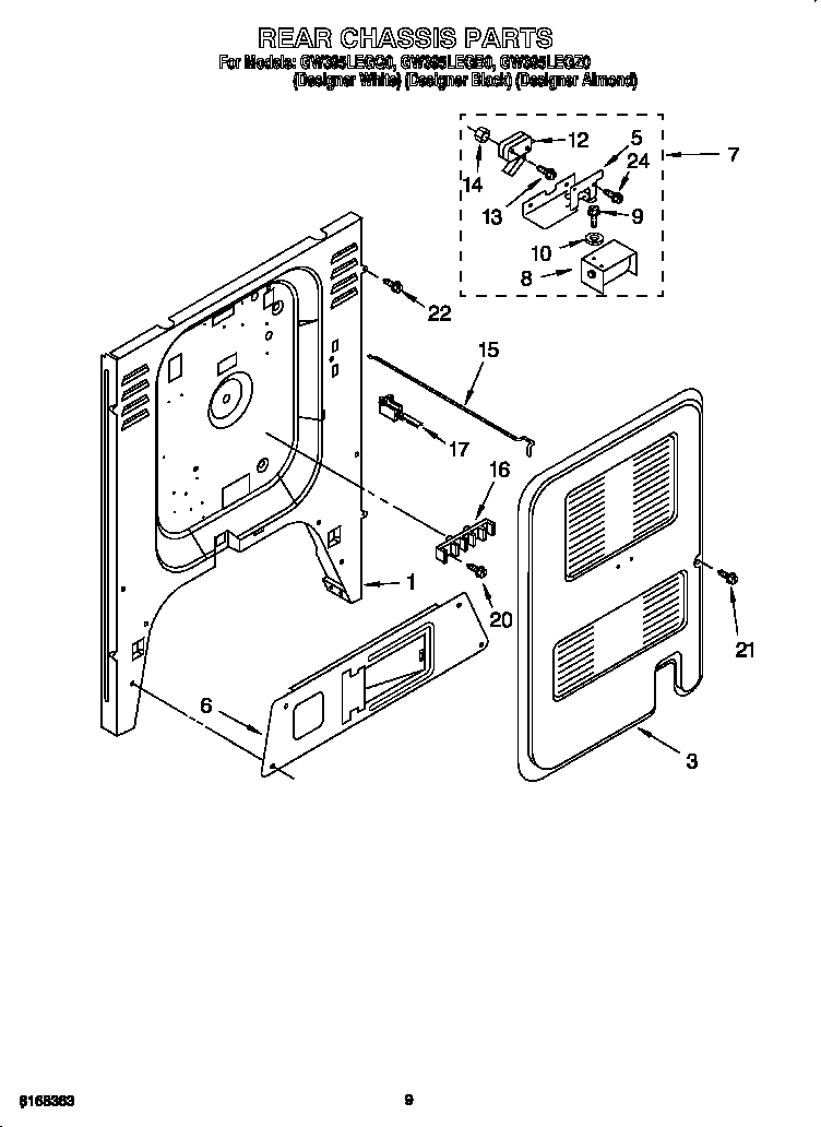 Whirlpool GW395LEGZ0 rear chassis diagram