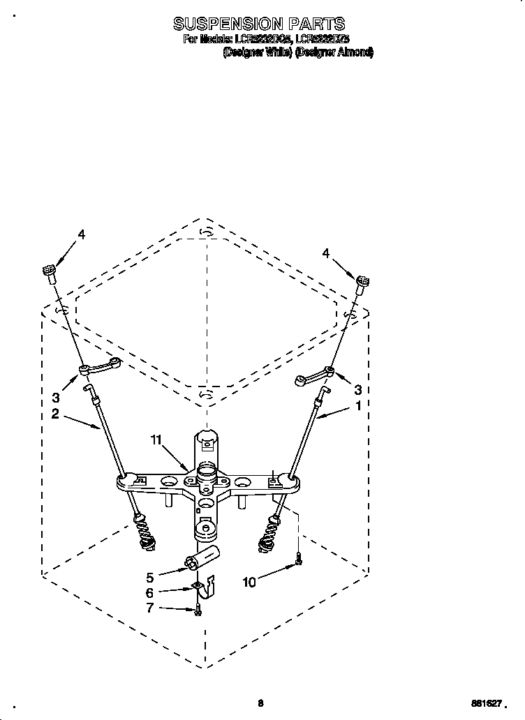 Whirlpool LCR5232DZ5 suspension diagram