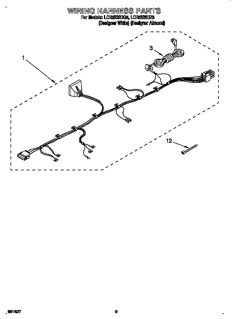 Whirlpool LCR5232DZ5 wiring harness diagram