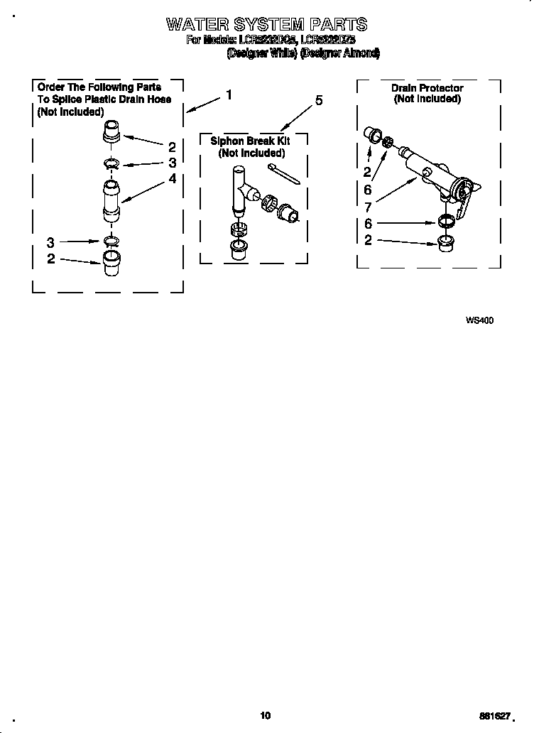Whirlpool LCR5232DZ5 water system diagram