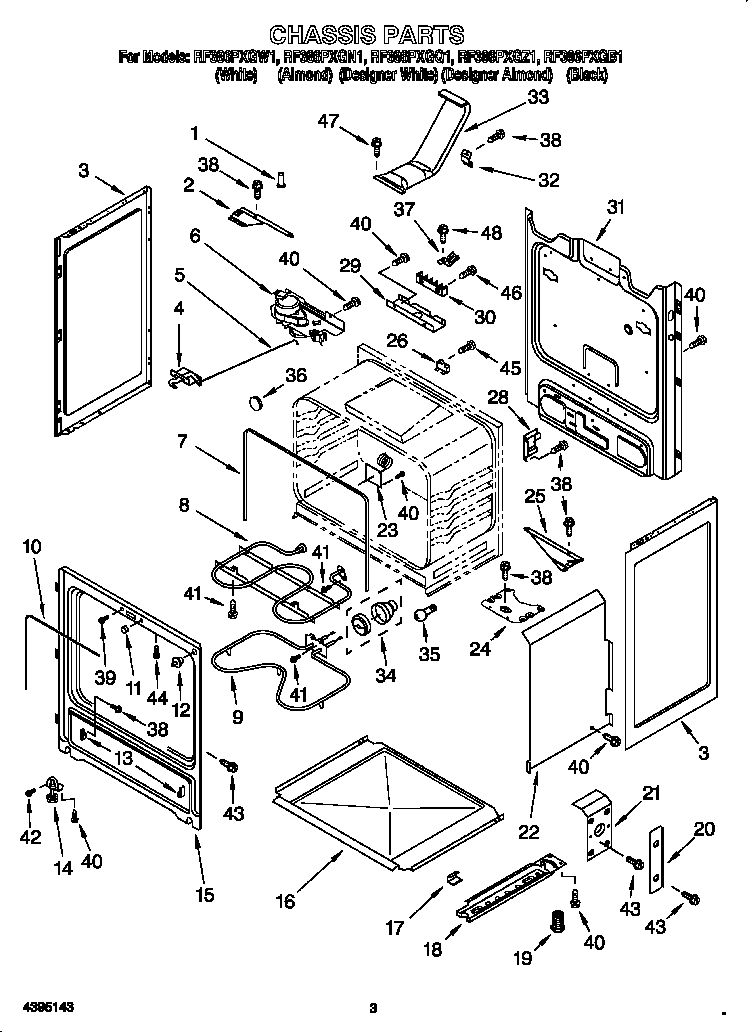 Whirlpool RF386PXGN1 chassis diagram