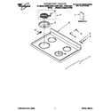 Whirlpool RF387LXGW1 cooktop diagram